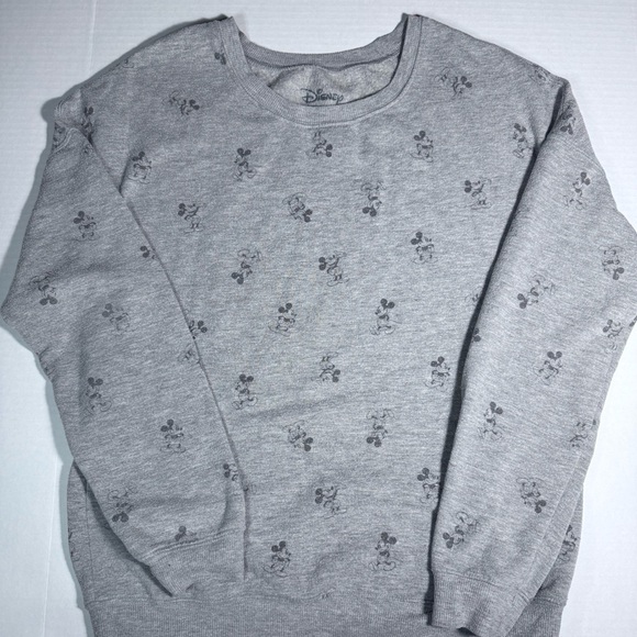 Disney Sweaters - Disney Mickey Mouse Grey Sweatshirt Character Fashions, Size XL